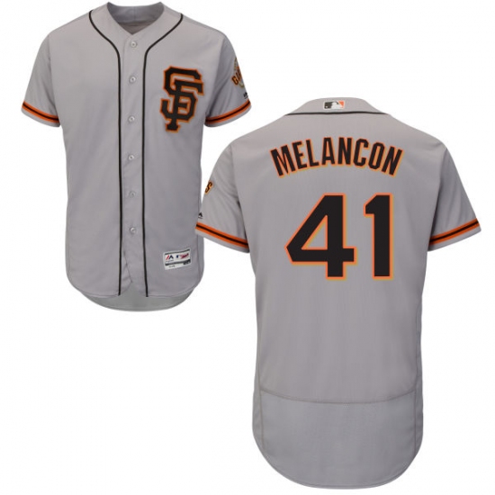 Men's Majestic San Francisco Giants 41 Mark Melancon Gray Flexbase Authentic Collection MLB Jersey
