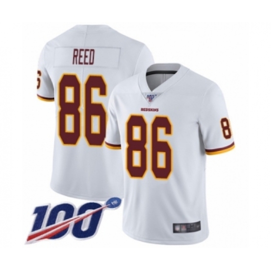 Men's Washington Redskins 86 Jordan Reed White Vapor Untouchable Limited Player 100th Season Football Jersey