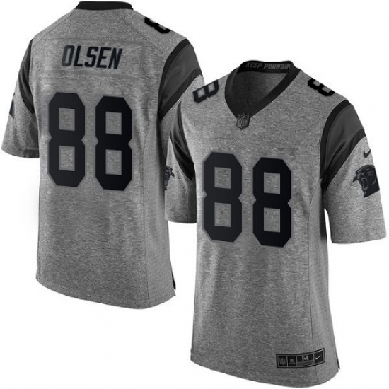 Men's Nike Carolina Panthers 88 Greg Olsen Limited Gray Gridiron NFL Jersey