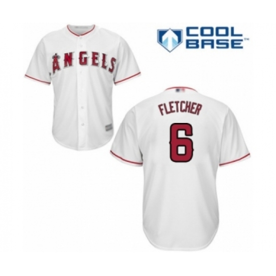 Youth Los Angeles Angels of Anaheim 6 David Fletcher Authentic White Home Cool Base Baseball Player Jersey