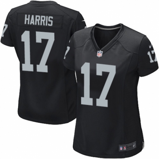 Women's Nike Oakland Raiders 17 Dwayne Harris Game Black Team Color NFL Jersey
