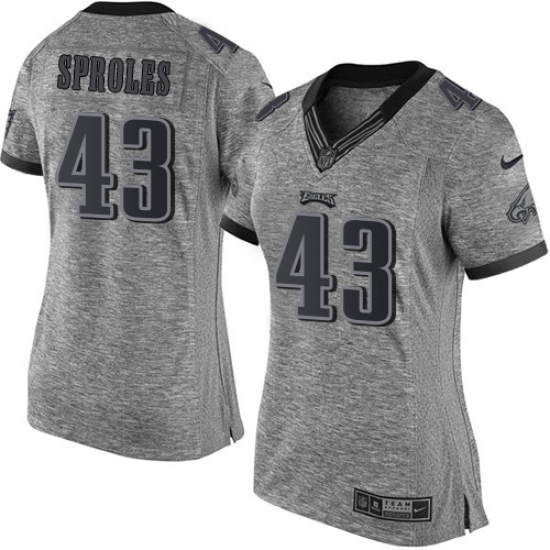 Women's Nike Philadelphia Eagles 43 Darren Sproles Limited Gray Gridiron NFL Jersey