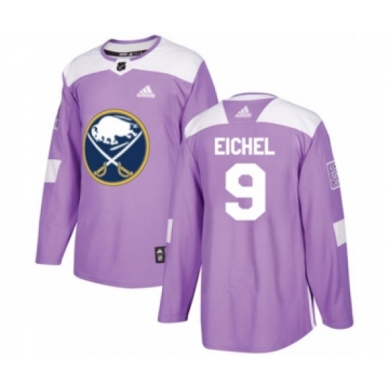 Men's Adidas Buffalo Sabres 9 Jack Eichel Authentic Purple Fights Cancer Practice NHL Jersey