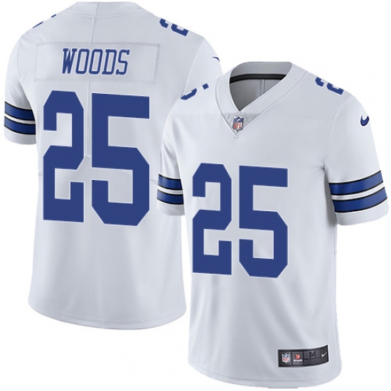 Men's Nike Dallas Cowboys 25 Xavier Woods White Vapor Untouchable Limited Player NFL Jersey