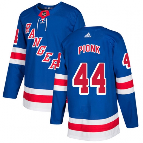 Men's Adidas New York Rangers 44 Neal Pionk Royal Blue Home Authentic Stitched NHL Jersey
