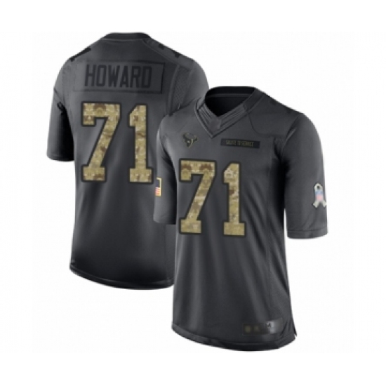Youth Houston Texans 71 Tytus Howard Limited Black 2016 Salute to Service Football Jersey