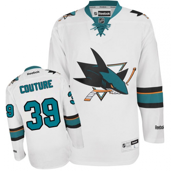 Youth Reebok San Jose Sharks 39 Logan Couture Authentic White Away NHL Jersey