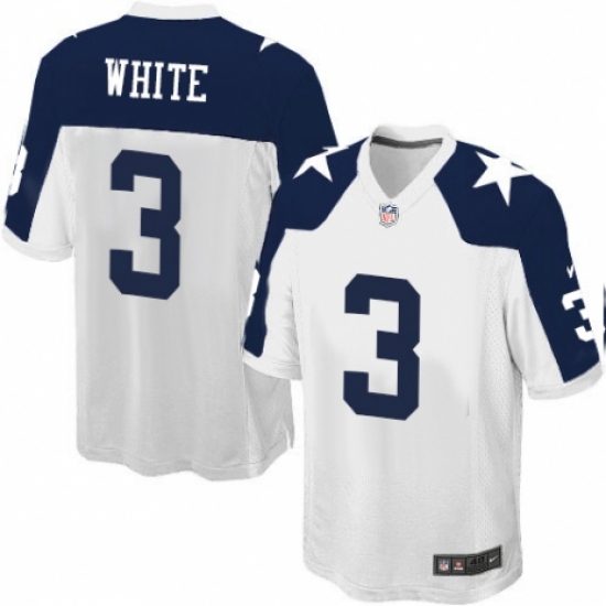 Men's Nike Dallas Cowboys 3 Mike White Game White Throwback Alternate NFL Jersey