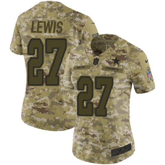 Women's Nike Dallas Cowboys 27 Jourdan Lewis Limited Camo 2018 Salute to Service NFL Jersey