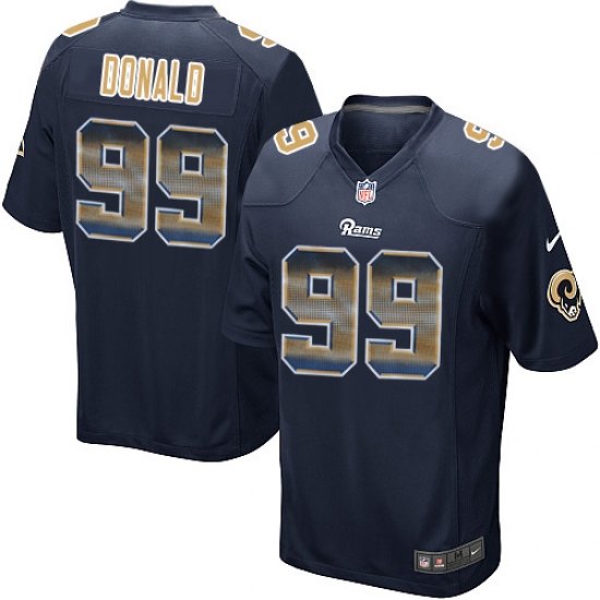 Youth Nike Los Angeles Rams 99 Aaron Donald Limited Navy Blue Strobe NFL Jersey