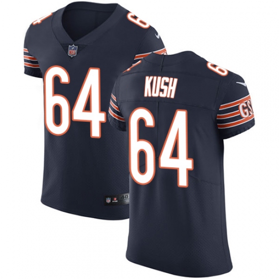 Men's Nike Chicago Bears 64 Eric Kush Navy Blue Team Color Vapor Untouchable Elite Player NFL Jersey