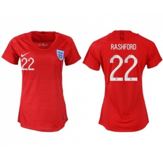 Women's England 22 Rashford Away Soccer Country Jersey