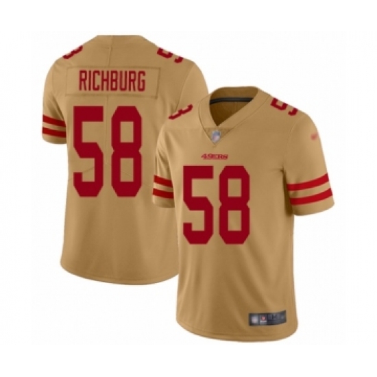 Youth San Francisco 49ers 58 Weston Richburg Limited Gold Inverted Legend Football Jersey