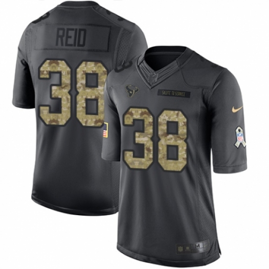 Youth Nike Houston Texans 38 Justin Reid Limited Black 2016 Salute to Service NFL Jersey