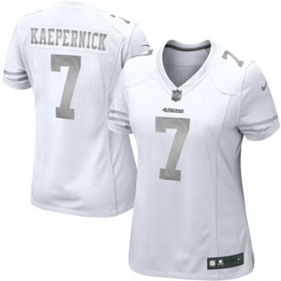 Women's Nike San Francisco 49ers 7 Colin Kaepernick Limited White Platinum NFL Jersey