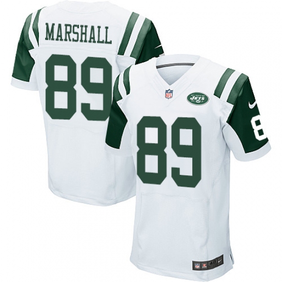 Men's Nike New York Jets 89 Jalin Marshall Elite White NFL Jersey