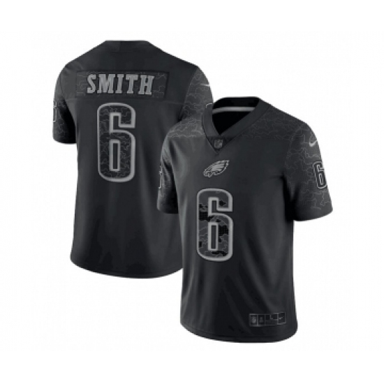 Men's Philadelphia Eagles 6 DeVonta Smith Black Reflective Limited Stitched Football Jersey