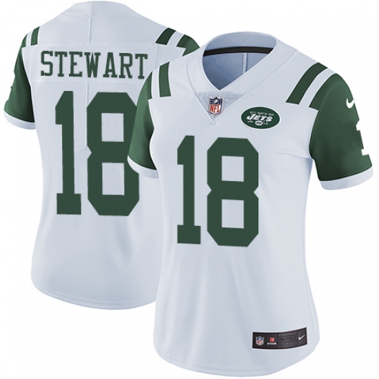 Women's Nike New York Jets 18 ArDarius Stewart White Vapor Untouchable Limited Player NFL Jersey