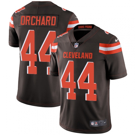 Youth Nike Cleveland Browns 44 Nate Orchard Brown Team Color Vapor Untouchable Limited Player NFL Jersey