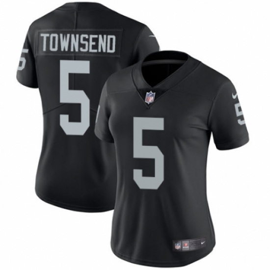 Women's Nike Oakland Raiders 5 Johnny Townsend Black Team Color Vapor Untouchable Elite Player NFL Jersey