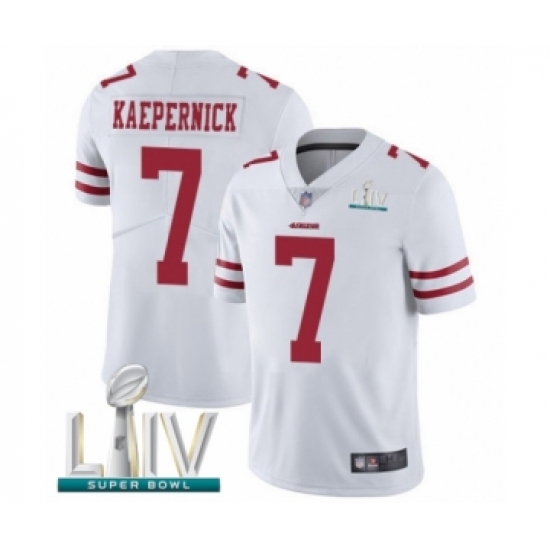 Men's San Francisco 49ers 7 Colin Kaepernick White Vapor Untouchable Limited Player Super Bowl LIV Bound Football Jersey