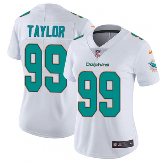 Women's Nike Miami Dolphins 99 Jason Taylor White Vapor Untouchable Limited Player NFL Jersey