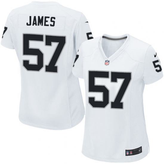 Women's Nike Oakland Raiders 57 Cory James Game White NFL Jersey