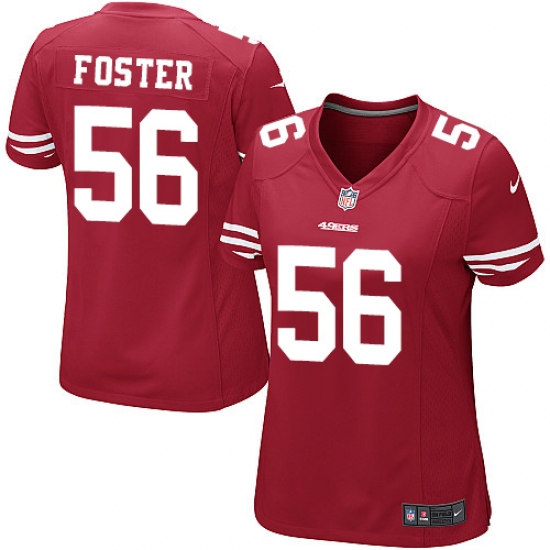 Women's Nike San Francisco 49ers 56 Reuben Foster Game Red Team Color NFL Jersey