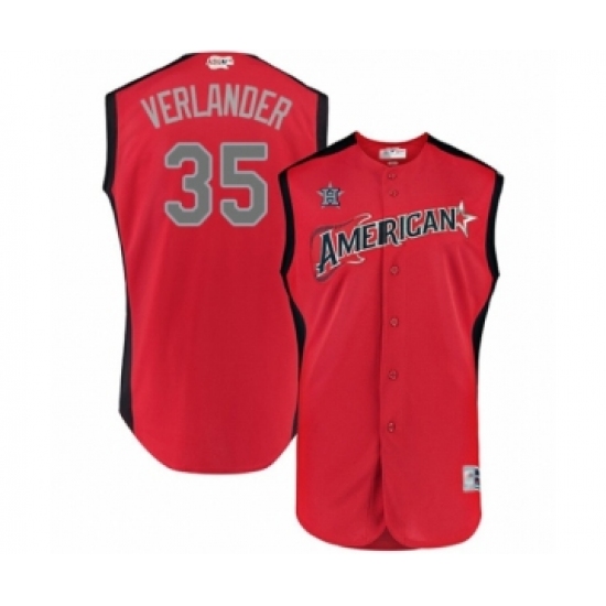 Men's Houston Astros 35 Justin Verlander Authentic Red American League 2019 Baseball All-Star Jersey
