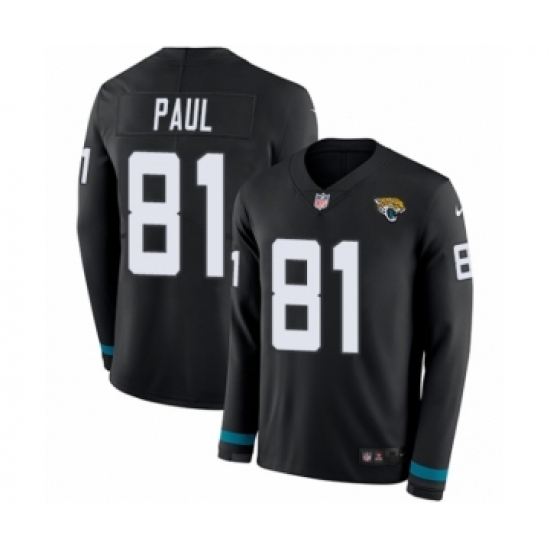 Youth Nike Jacksonville Jaguars 81 Niles Paul Limited Black Therma Long Sleeve NFL Jersey