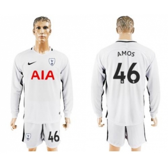 Tottenham Hotspur 46 Amos Home Long Sleeves Soccer Club Jersey