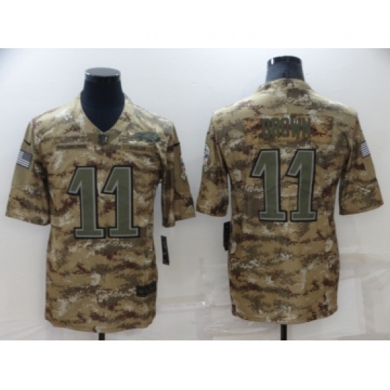 Men's Philadelphia Eagles 11 A. J. Brown Nike Camo 2018 Salute to Service Stitched NFL Limited Jersey