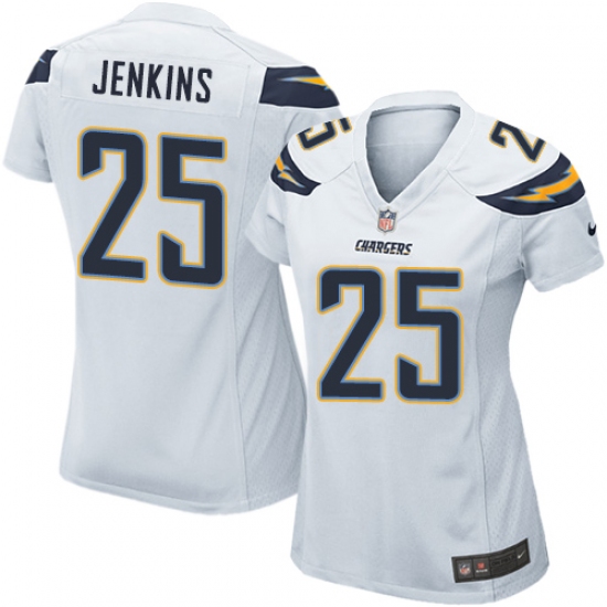 Women's Nike Los Angeles Chargers 25 Rayshawn Jenkins Game White NFL Jersey