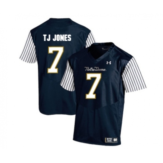 Notre Dame Fighting Irish 7 TJ Jones Navy College Football Jersey