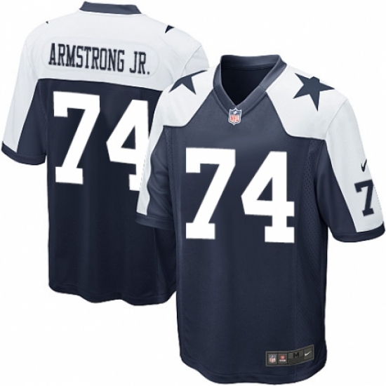 Men's Nike Dallas Cowboys 74 Dorance Armstrong Jr. Game Navy Blue Throwback Alternate NFL Jersey