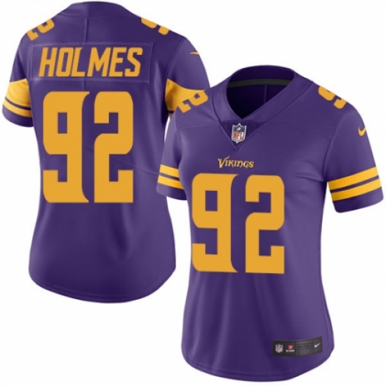 Women's Nike Minnesota Vikings 92 Jalyn Holmes Limited Purple Rush Vapor Untouchable NFL Jersey
