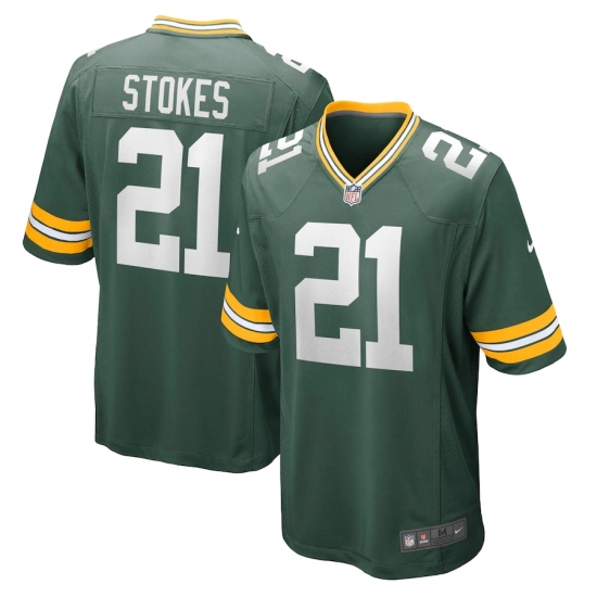 Men's Green Bay Packers 21 Eric Stokes Nike Green 2021 NFL Draft First Round Pick Game Jersey
