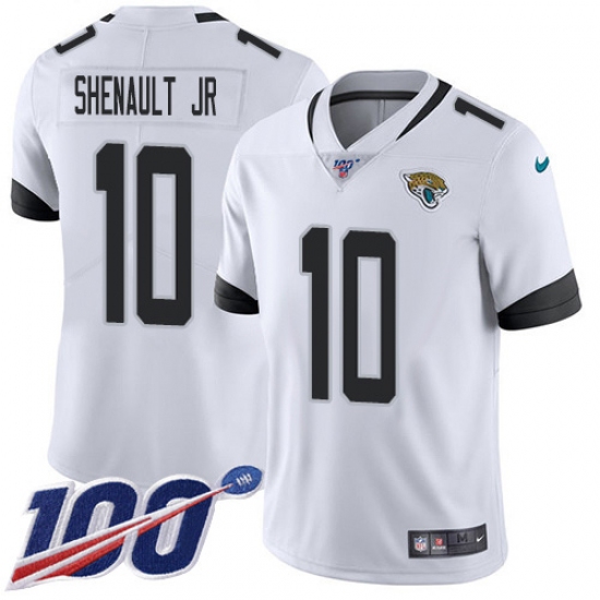 Men's Jacksonville Jaguars 10 Laviska Shenault Jr. White Stitched 100th Season Vapor Untouchable Limited Jersey