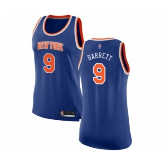 Women's New York Knicks 9 RJ Barrett Swingman Royal Blue Basketball Jersey - Icon Edition