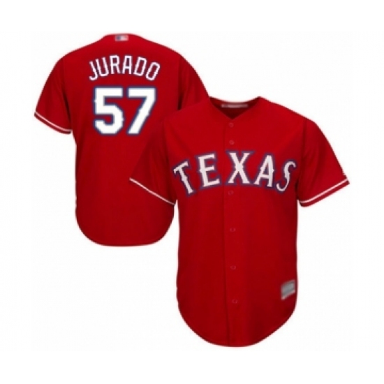 Youth Texas Rangers 57 Ariel Jurado Authentic Red Alternate Cool Base Baseball Player Jersey