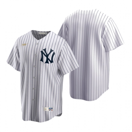 Men's Nike New York Yankees Blank White Cooperstown Collection Home Stitched Baseball Jersey