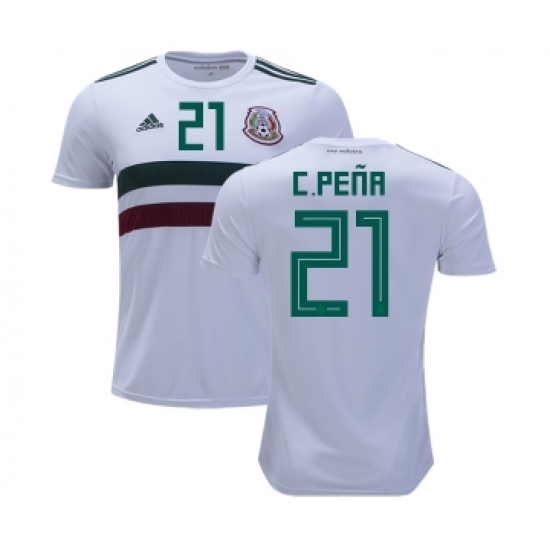 Mexico 21 C.Pena Away Soccer Country Jersey