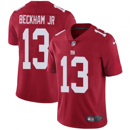 Men's Nike New York Giants 13 Odell Beckham Jr Red Alternate Vapor Untouchable Limited Player NFL Jersey