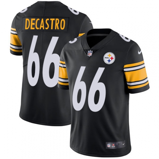 Men's Nike Pittsburgh Steelers 66 David DeCastro Black Team Color Vapor Untouchable Limited Player NFL Jersey