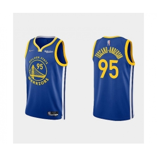 Mens Golden State Warriors 95 Juan Toscano-Anderson 2022 Royal Stitched Basketball Jersey