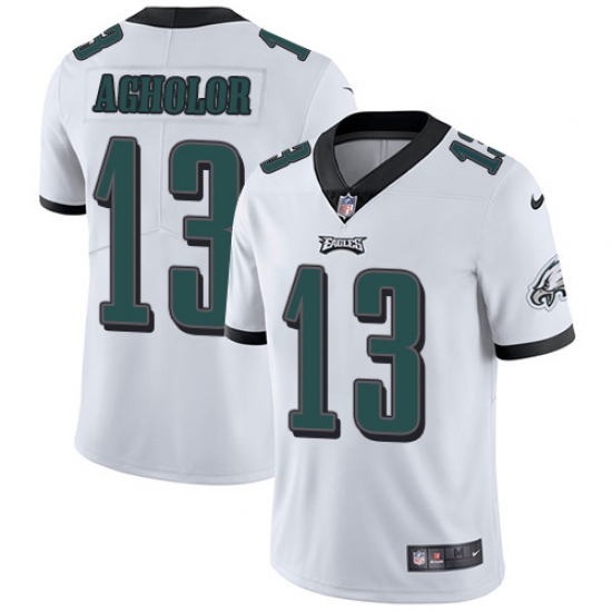 Youth Nike Philadelphia Eagles 13 Nelson Agholor White Vapor Untouchable Limited Player NFL Jersey
