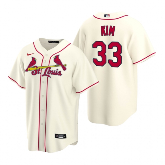 Men's Nike St. Louis Cardinals 33 Kwang-hyun Kim Cream Alternate Stitched Baseball Jersey