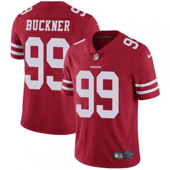 Men's Nike San Francisco 49ers 99 DeForest Buckner Red Team Color Vapor Untouchable Limited Player NFL Jersey