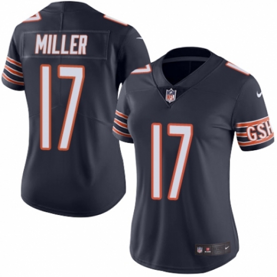 Women's Nike Chicago Bears 17 Anthony Miller Navy Blue Team Color Vapor Untouchable Limited Player NFL Jersey