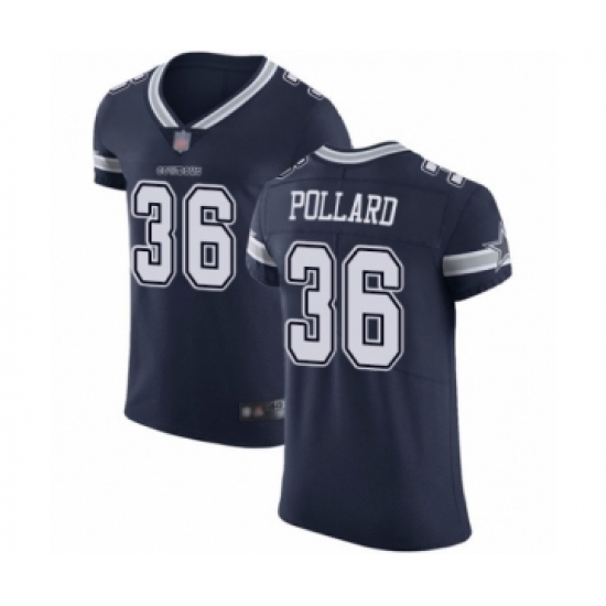 Men's Dallas Cowboys 36 Tony Pollard Navy Blue Team Color Vapor Untouchable Elite Player Football Jersey